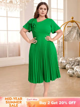 asymmetrical neck midi dress for women