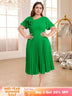asymmetrical neck midi dress for women