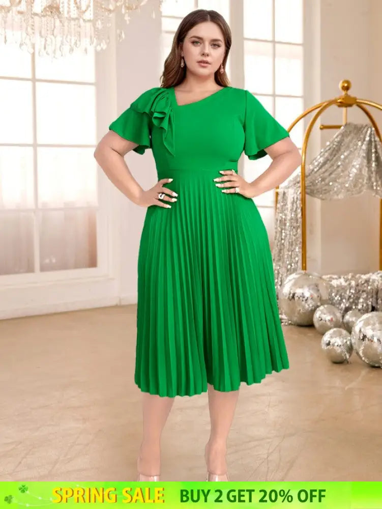 asymmetrical neck midi dress for women