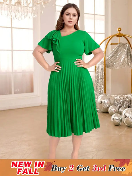 asymmetrical neck midi dress for women