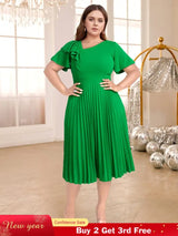 asymmetrical neck midi dress for women