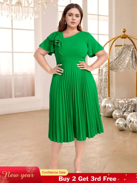 asymmetrical neck midi dress for women