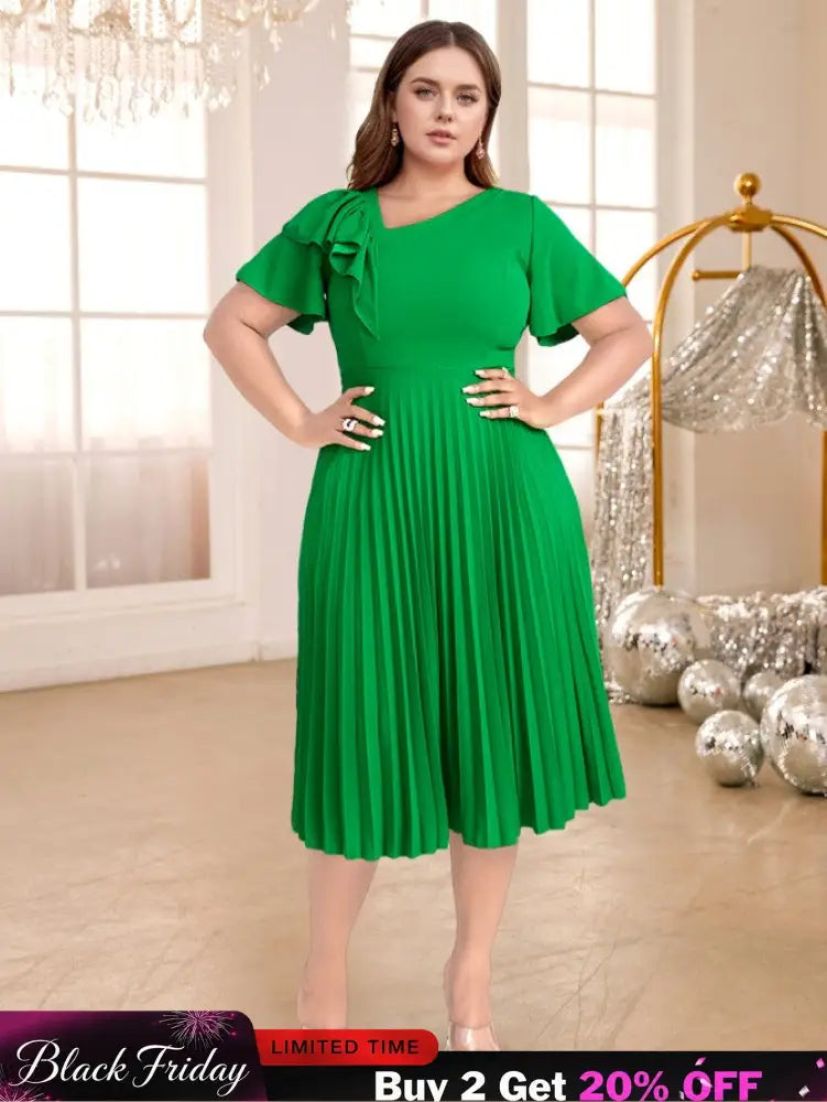 asymmetrical neck midi dress for women