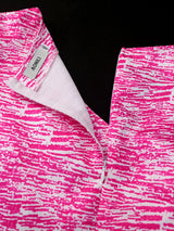 AOMEIDRESS A Line Printed Dress V Neck Short Puff Sleeves Causal Wear