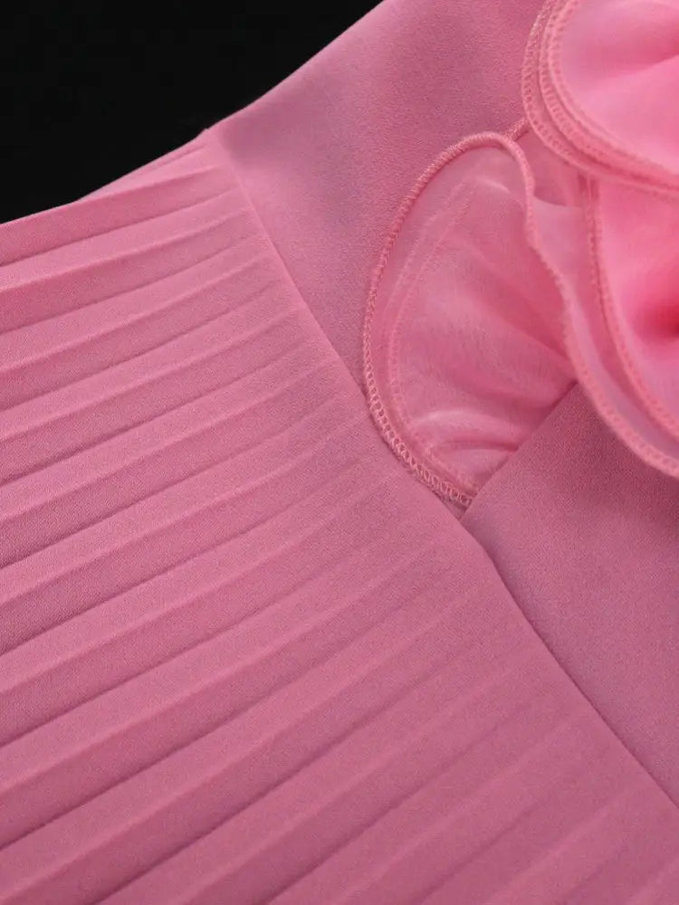 Ruffles Decor for Party Wear pleated prom dress