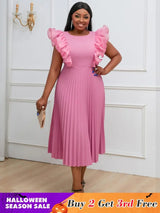 Pink bodycon dress is Popular Among Young Women plus size pleated dress