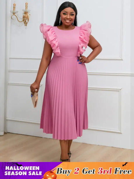 Pink bodycon dress is Popular Among Young Women plus size pleated dress