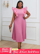 Pink bodycon dress is Popular Among Young Women plus size pleated dress