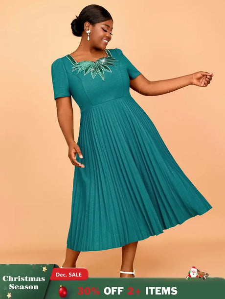 AOMEIDRESS A Line Wedding Guest Dresses V Neck Embroidered Sequin Green  