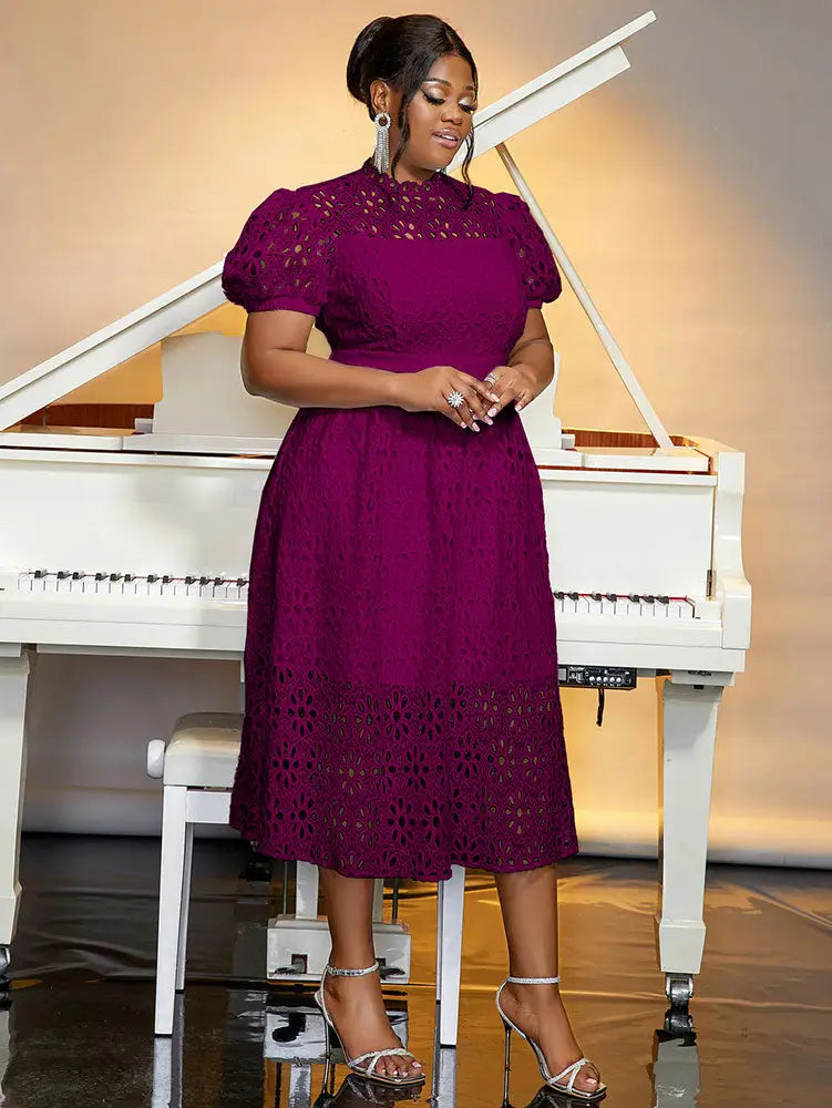 AOMEIDRESS A-line White Party Dress Hollow-out Sexy Lace Dresses