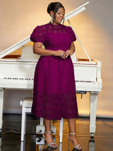 AOMEIDRESS A-line White Party Dress Hollow-out Sexy Lace Dresses