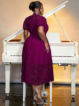 AOMEIDRESS A-line White Party Dress Hollow-out Sexy Lace Dresses