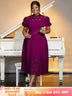 AOMEIDRESS A-line White Party Dress Hollow-out Sexy Lace Dresses Purple / S