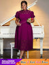 AOMEIDRESS A-line White Party Dress Hollow-out Sexy Lace Dresses Purple / S