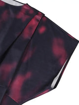 AOMEIDRESS Africa Bubu Dress Kaftan Priting Waist Tie Batwing Sleeves - Black / OneSize
