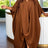 AOMEIDRESS Africa Bubu Dresses Kaftan V Neck Loose Batwing Sleeves - Brown / OneSize