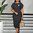 AOMEIDRESS African Pretty Church Dresses Short Sleeve Elegant Bodycon Gowns Black / S