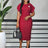 AOMEIDRESS African Pretty Church Dresses Short Sleeve Elegant Bodycon Gowns Red / S