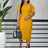 AOMEIDRESS African Pretty Church Dresses Short Sleeve Elegant Bodycon Gowns Yellow / S