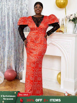 Red plus size long sleeve formal dresses