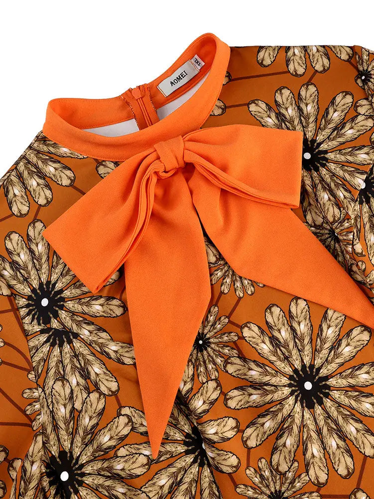 AOMEIDRESS African Printed Mermaid Dress Office Lady Church Gowns