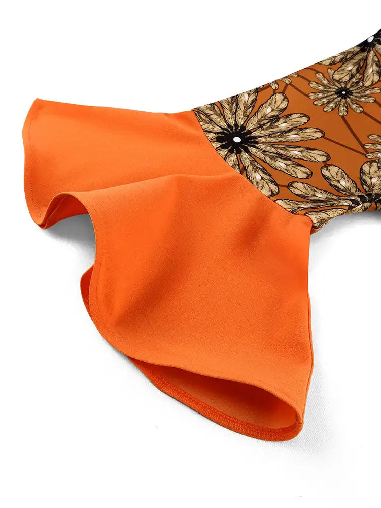 AOMEIDRESS African Printed Mermaid Dress Office Lady Church Gowns