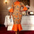 AOMEIDRESS African Printed Mermaid Dress Office Lady Church Gowns Orange / S