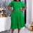 green asymmetrical neck midi dresses for women plus size pleated dress