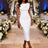 AOMEIDRESS Backless Bodycon Dresses Off The Shoulder Sleeveless Party - White / S