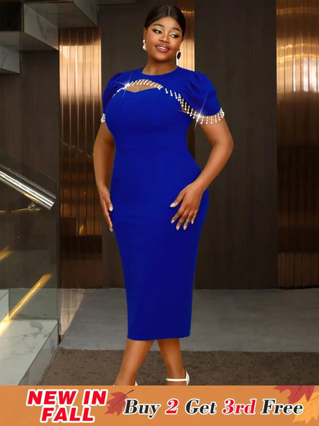 Beaded Hollow Out Bodycon Dress for Evening or Special Events


