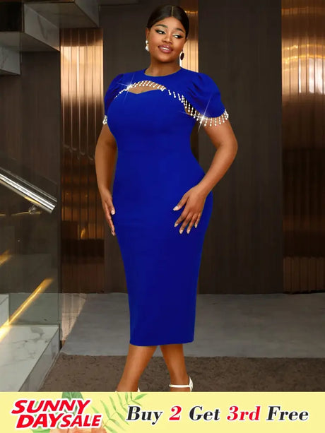 Beaded Hollow Out Bodycon Dress for Evening or Special Events

