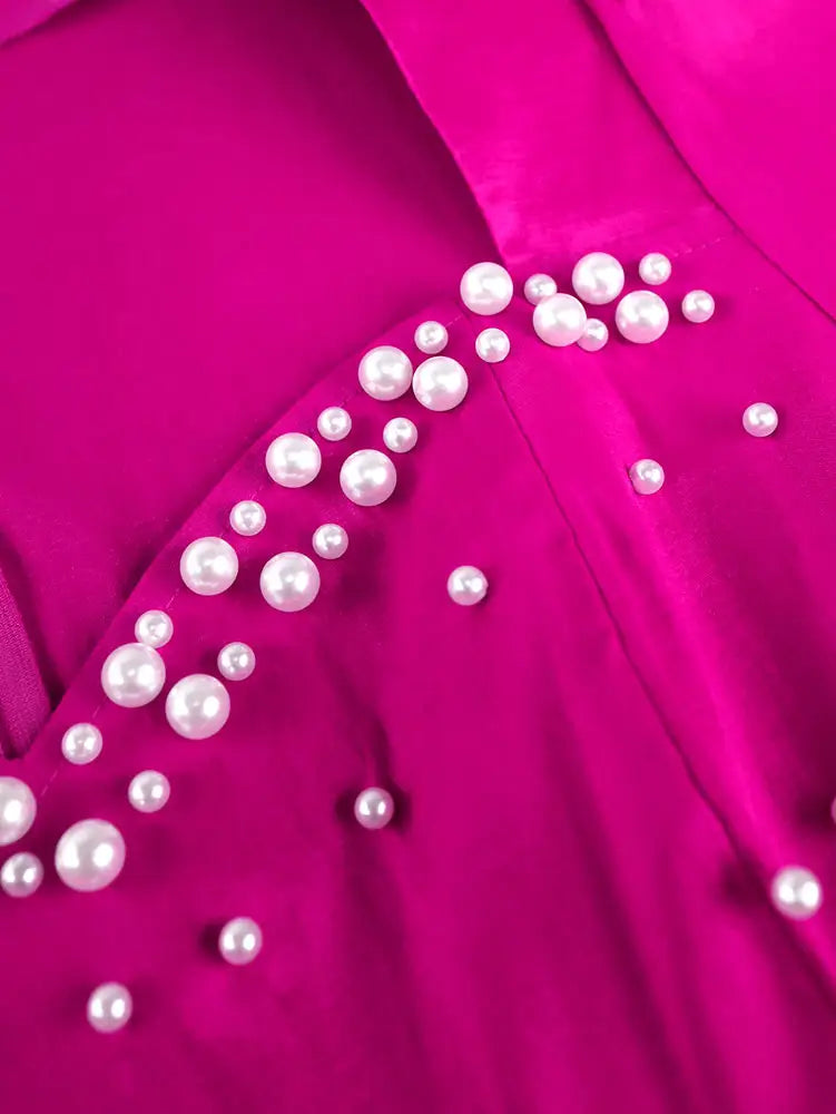 AOMEIDRESS Beading Bubble Dress Sweetheart Long Sleeve Cocktail Party