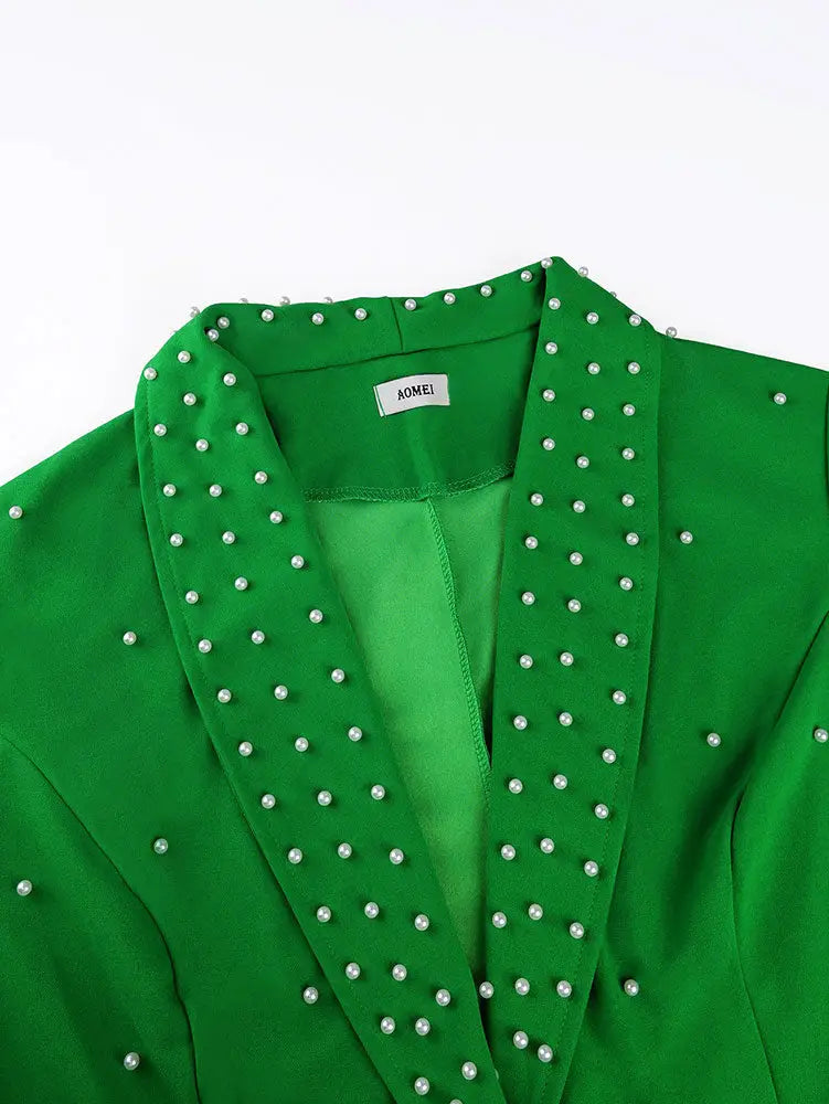 AOMEIDRESS Beading Two Pieces Set Office Ladies Party Classy Suits