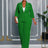 AOMEIDRESS Beading Two Pieces Set Office Ladies Party Classy Suits Green / L