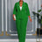 AOMEIDRESS Beading Two Pieces Set Office Ladies Party Classy Suits Green / L
