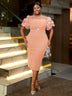 AOMEIDRESS Beautiful Church Dresses Lace Short Sleeve Purple Pink / S