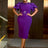 AOMEIDRESS Beautiful Church Dresses Lace Short Sleeve Purple  