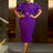 AOMEIDRESS Beautiful Church Dresses Lace Short Sleeve Purple  