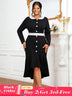 AOMEIDRESS Black Business Casual Holiday Work Dresses Winter Outfits Black / 0XL