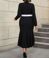 AOMEIDRESS Black Business Casual Holiday Work Dresses Winter Outfits