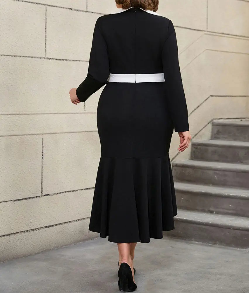 AOMEIDRESS Black Business Casual Holiday Work Dresses Winter Outfits