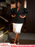 AOMEIDRESS Black Casual Blazer Top With One Button Office Lady Clothes Black / S
