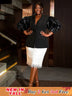 AOMEIDRESS Black Casual Blazer Top With One Button Office Lady Clothes Black / S