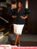 AOMEIDRESS Black Casual Blazer Top With One Button Office Lady Clothes Black / S