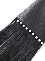 AOMEIDRESS Black Fringe Beaded Mini Dress Party Cocktail Events Gowns