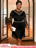 AOMEIDRESS Black Fringe Beaded Mini Dress Party Cocktail Events Gowns Black / S