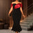 AOMEIDRESS Black Mermaid Bow Off Shoulder Dress For Evening Party Black / S