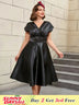 AOMEIDRESS Black Sleeveless A Line Dress Elegant Office Wear
