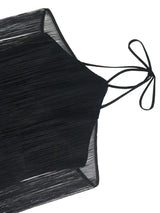 AOMEIDRESS Black Tassel Halter Bodycon Dress Off Shoulder Party Gowns