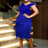 AOMEIDRESS Black Wedding Guest Dress Short Tassel Party Fringe Blue / S